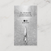 美容師モダンシルバーグリッターヘアサロン 名刺 (裏面)