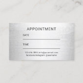 美容師モダンシルバー3Dスクリプトアポイントメント 予約カード (裏面)