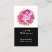 美容師モダンスタイリストシザーズコームピンクシック 名刺 (正面)