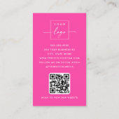 美容師モダンスタイリスト熱いピンク 名刺 (裏面)