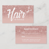 美容師モダンタイポグラフィバラグラデーション金ゴールド 予約カード (正面/裏面)
