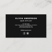 美容師モダンタイポグラフィホットピンク 名刺 (裏面)