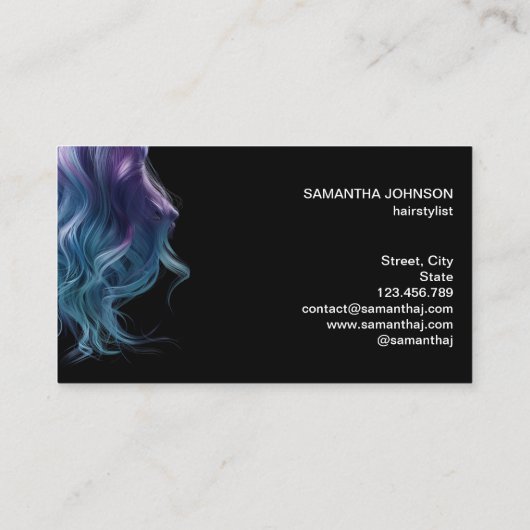 美容師モダンタイポグラフィ育毛 名刺 (裏面)