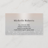 美容師モダンタイポグラフィ銀グリッター 名刺 (裏面)