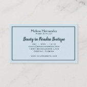 美容師モダントレンディートロピカルリーフグリーンリー 名刺 (裏面)