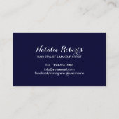 美容師モダンネイビーブルーブローアウトバーサロン ロイヤリティカード (裏面)