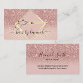 美容師モダンバラ金ゴールドグリッターグラデーションサロン 名刺 (正面/裏面)