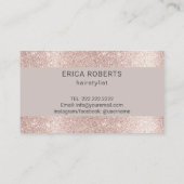 美容師モダンバラ金ゴールドグリッター美しいサロン 名刺 (裏面)