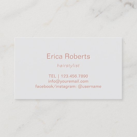 美容師モダンバラ金ゴールドシザー美しいサロン 名刺 (裏面)