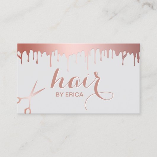 美容師モダンバラ金ゴールドシザー美しいサロン 名刺 (正面)