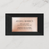 美容師モダンバラ金ゴールドタイポグラフィブラック 名刺 (裏面)