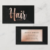 美容師モダンバラ金ゴールドタイポグラフィブラック 名刺 (正面/裏面)