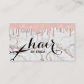 美容師モダンバラ金ゴールドマーブル美しいサロン 予約カード (正面)