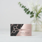 美容師モダンバラ金ゴールドマーブル美しいサロン 名刺 (スタンド正面)