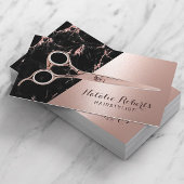 美容師モダンバラ金ゴールドマーブル美しいサロン 名刺