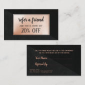 美容師モダンバラ金ゴールド紹介カードブラック 紹介カード (正面/裏面)