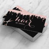 美容師モダンバラ金ゴールド美しいサロンブラック 名刺