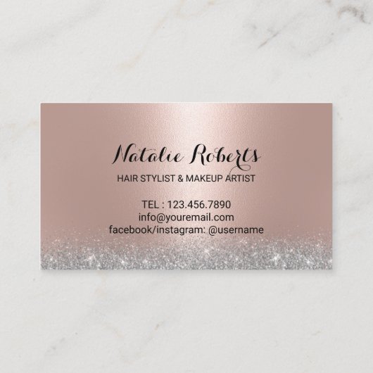 美容師モダンバラ金ゴールド美しいサロンロイヤリティ ロイヤリティカード (裏面)