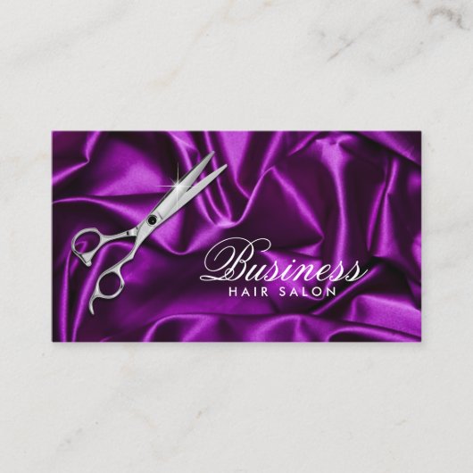 美容師モダンパープルバイオレット美しいサロン 名刺 (正面)