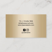 美容師モダンパープル金ゴールドアゲート美しいサロン 名刺 (裏面)