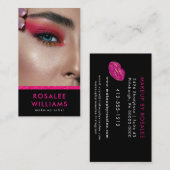 美容師モダンピンクグリッターサロン 名刺 (正面/裏面)