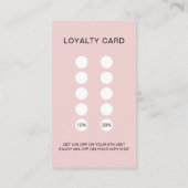 美容師モダンピンクロイヤリティカード ロイヤリティカード (裏面)