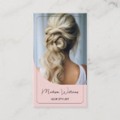 美容師モダンピンクロイヤリティカード ロイヤリティカード (正面)