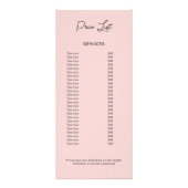 美容師モダンピンク価格表 ラックカード (裏面)