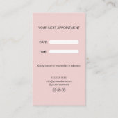 美容師モダンピンク 予約カード (裏面)