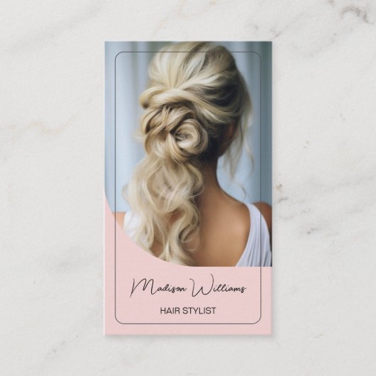 美容師モダンピンク 名刺 (正面)