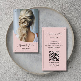 美容師モダンピンク 名刺