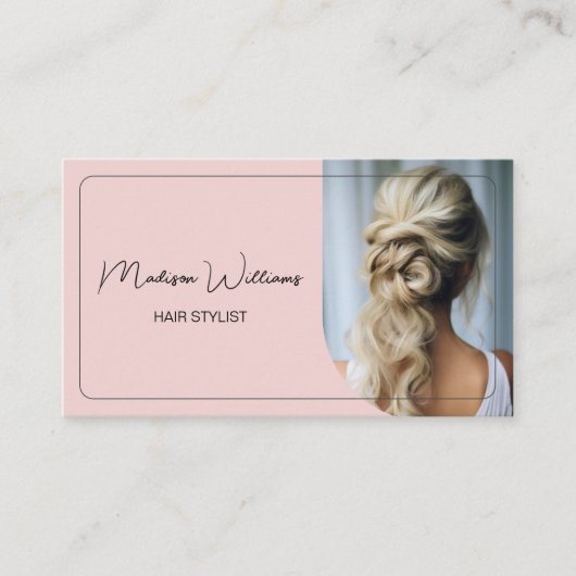 美容師モダンピンク 名刺 (正面)