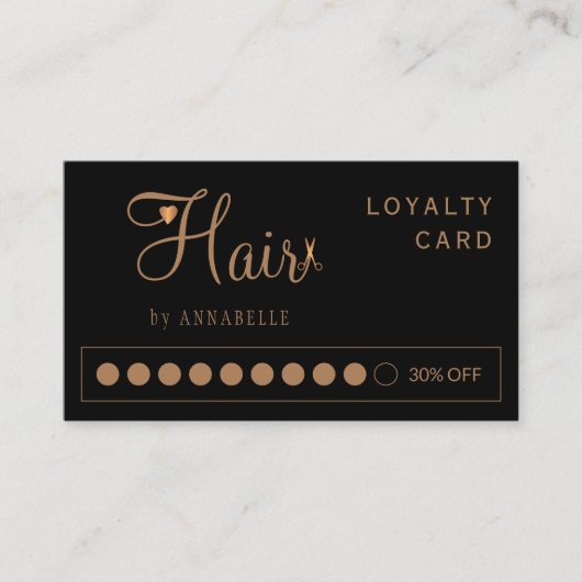美容師モダンフェイク金ゴールドサロン ロイヤリティカード (正面)