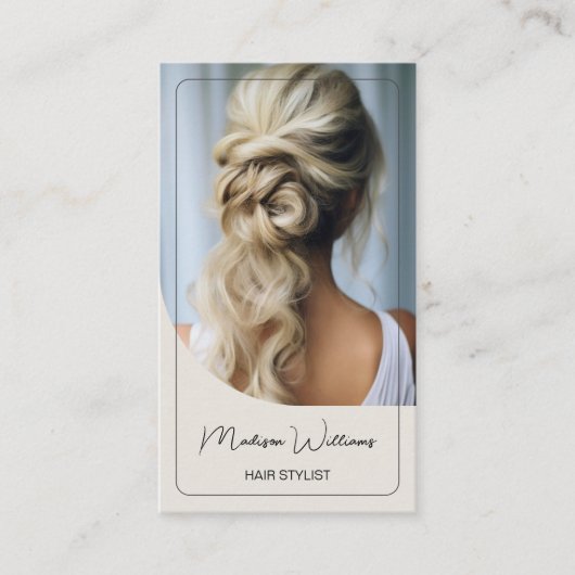 美容師モダンフォトニュートラルトーン 名刺 (正面)
