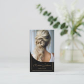 美容師モダンフォトブラックと金ゴールド 紹介カード (スタンド正面)