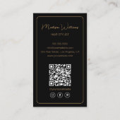 美容師モダンブラックと金ゴールド 名刺 (裏面)