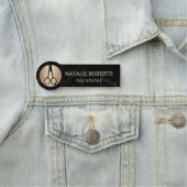 美容師モダンブラックマーブル美しいサロン 名札 (インサイチュ)