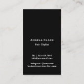 美容師モダンブラック金ゴールド&シルバーグリッター 名刺 (裏面)