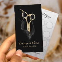 美容師モダンブラック&金ゴールドサロンロイヤリティ