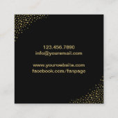 美容師モダンブラック&金ゴールド美しいサロン スクエア名刺 (裏面)