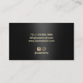 美容師モダンブラック&金ゴールド美しいサロン 名刺 (裏面)