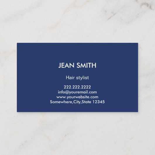 美容師モダンブルー背景サロン 名刺 (裏面)