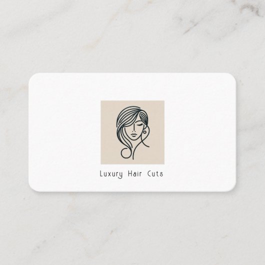 美容師モダンベミニマルイージホワイトミニマリスト 名刺 (正面)