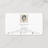 美容師モダンベミニマルイージホワイトミニマリスト 名刺 (裏面)