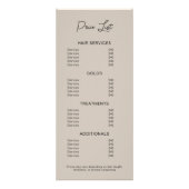 美容師モダンベージュ価格表 ラックカード (裏面)