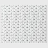 美容師モダンホワイトモノグラムイニシャルスクエア ラッピングペーパー (フラット)