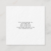 美容師モダンミニマルトレンディーラグジュアリーシック スクエア名刺 (裏面)