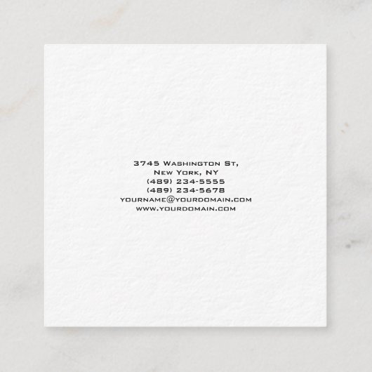 美容師モダンミニマルトレンディーラグジュアリーシック スクエア名刺 (裏面)