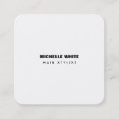 美容師モダンミニマルトレンディー白黒 スクエア名刺 (正面)