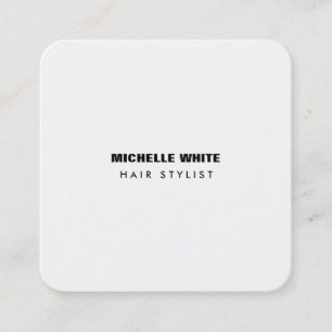美容師モダンミニマルトレンディー白黒 スクエア名刺